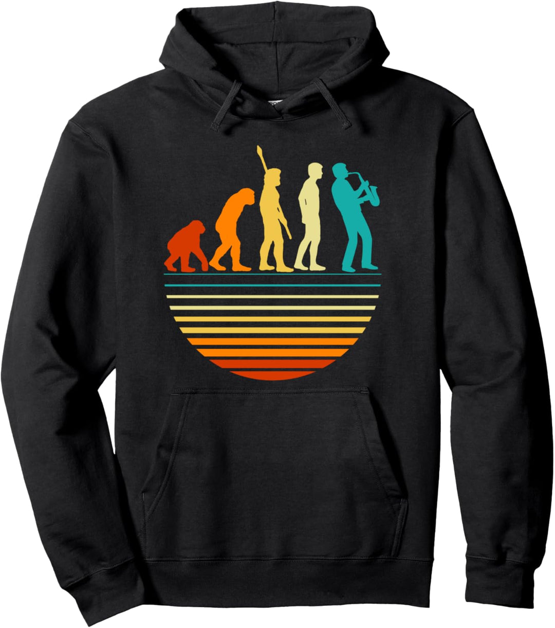 Saxophonist Saxofon-Spieler Evolution Saxophon Pullover Hoodie