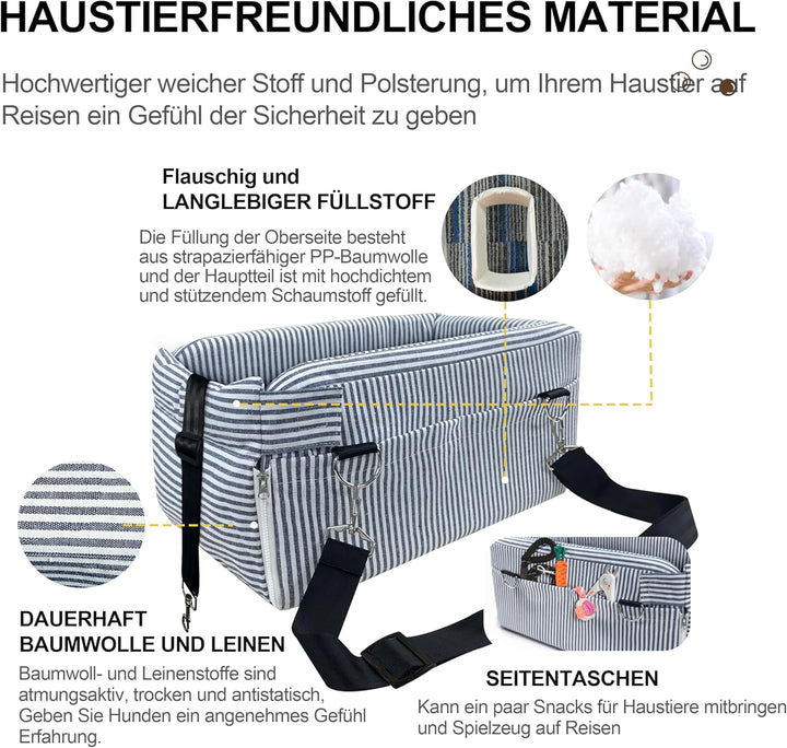 Hundehundesitz Auto Hunde Klein Hundebett Tasche Für Kleine Hunde 10kg Navy Blau