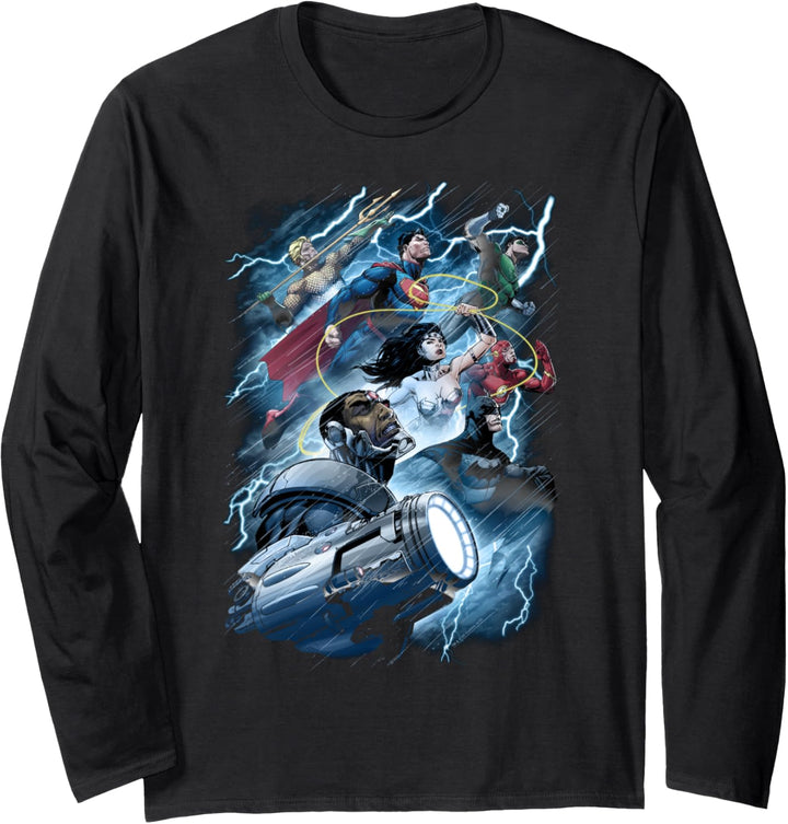 Justice League Ride the Lightening Langarmshirt
