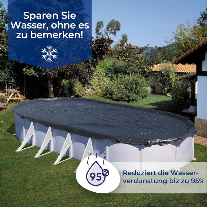 Gre CIPROV731 - Winterabdeckung für ovalen oder achtförmigen Pool 730 x 375 cm, Farbe Schwarz, 730 x