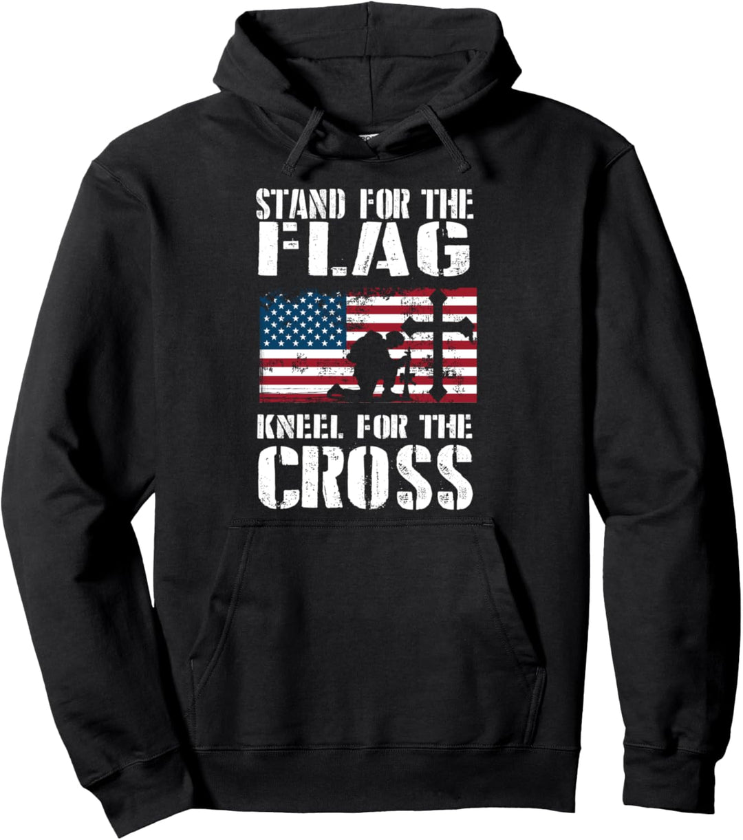 Stand For Flag Kneel For Cross 4th Of July Veteran MM Pullover Hoodie