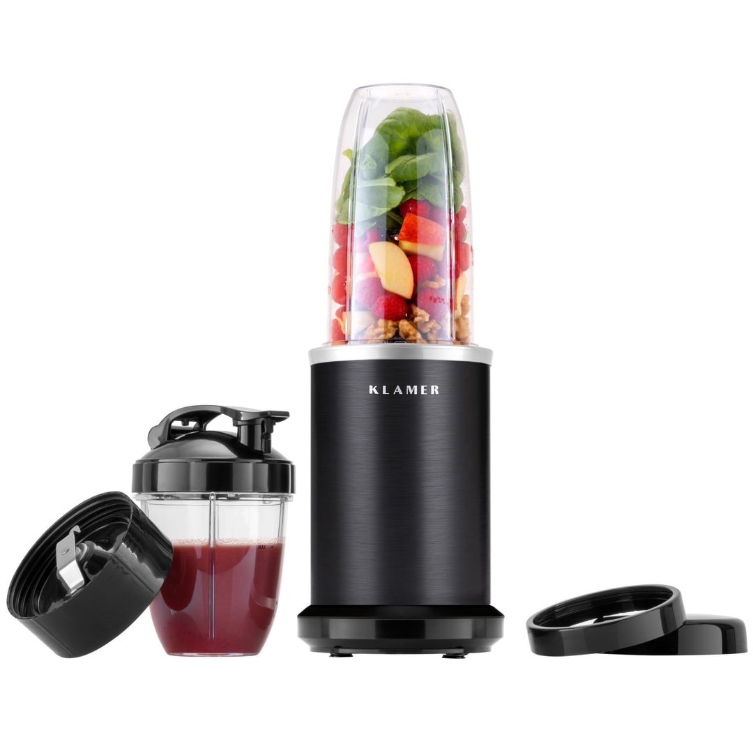 KLAMER Bullet Mixer 1000 Watt, Smoothie Maker, elektrischer Shake Mixer mit 2 Mixbehältern, 2 Klinge