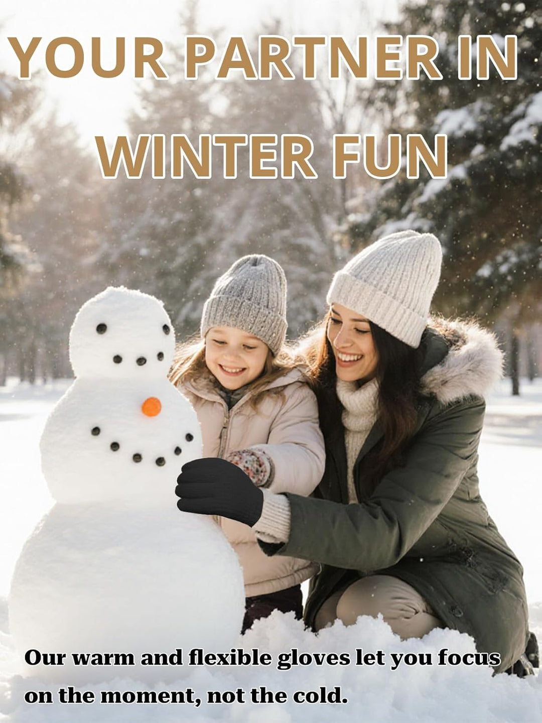 Winterhandschuhe für Damen Herren Touchscreen Thermohandschuhe mit Warme Fleecefutter für Kaltes Wet