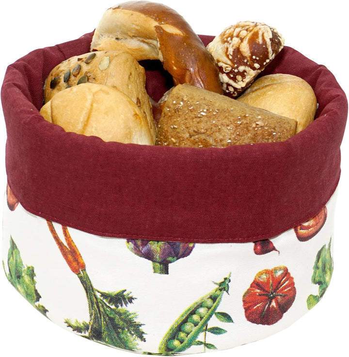 Lashuma Füllkorb modern Ø 22 cm Höhe: 13 cm, Brotkorb bunt Gemüse, Frühstückskorb rund, Gemüse