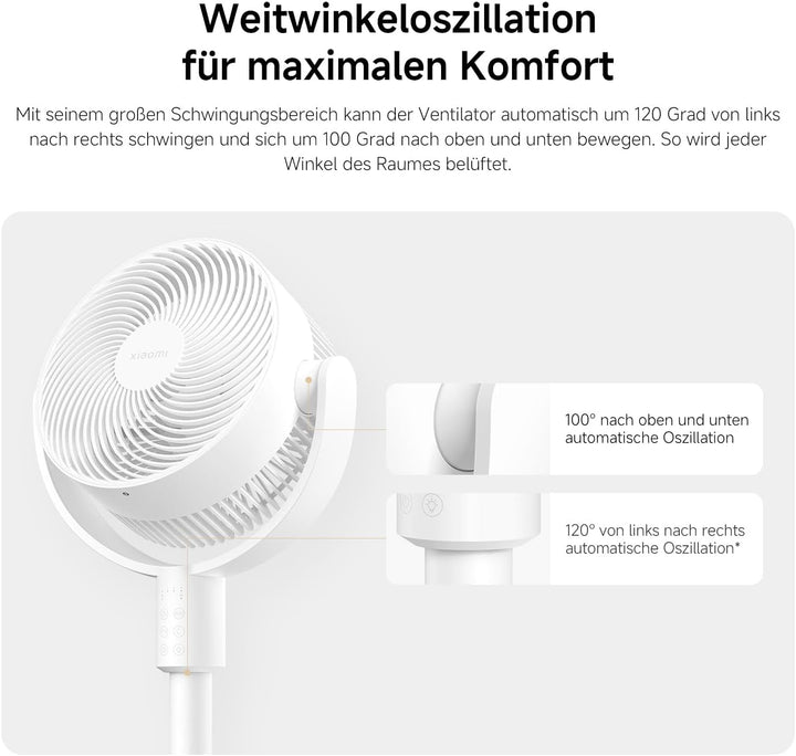 XIAOMI Smart Standing Air Circulation Fan - Standventilator mit 1440m³/h und 3D-Luftverteilung, 2-in