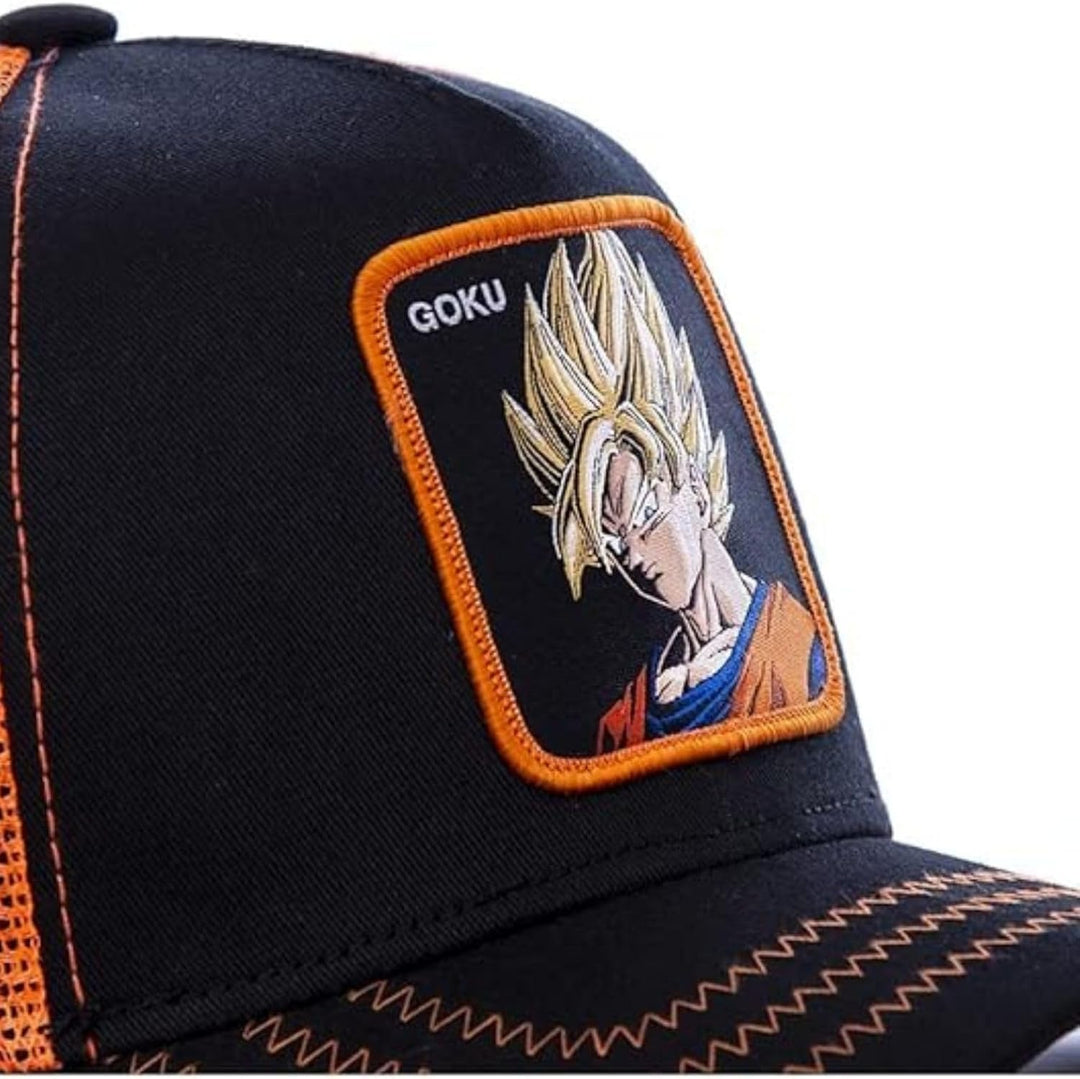 Tracker Kappe Herren Dragon Ball Z, Cap Herren, Goku Saiyajin, Langlebig, Schwarz, Einheitsgrösse