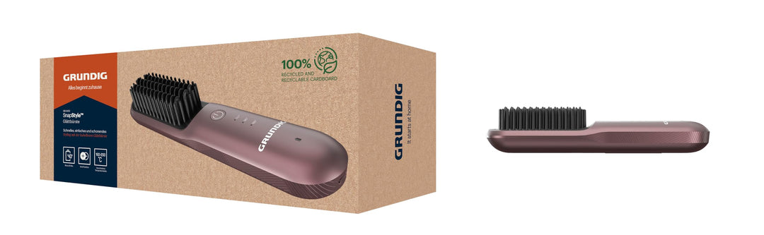 GRUNDIG HB 6450 kabellose Glättbürste Snapstyle, 3 Temperaturstufen, Li-Ion Akku, bis 40 min Laufzei