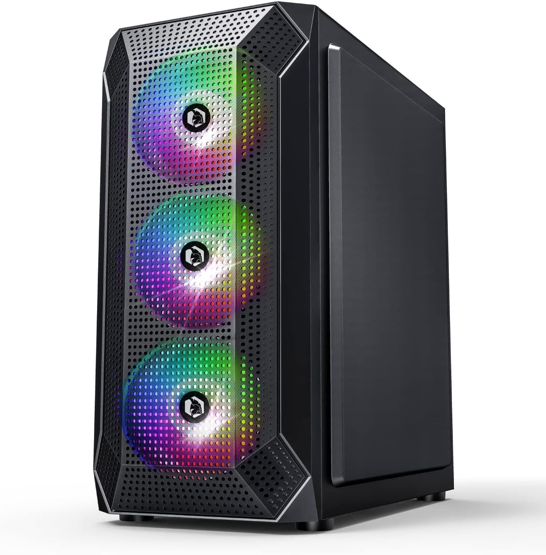 EMPIRE GAMING - PC-Gehäuse Gamer Ruby – ARGB Mittelgrosser Tower ATX, MATX, ITX – Netzblende – Seite