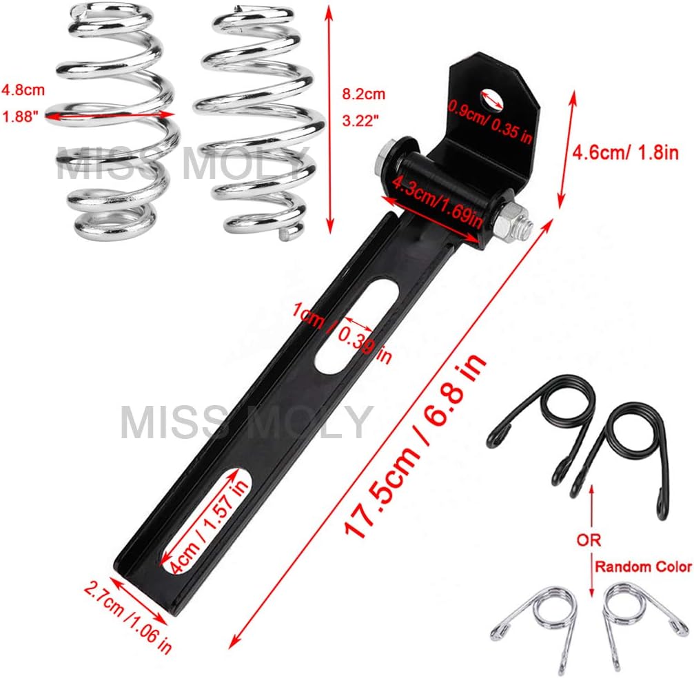 Schwarz Motorrad Leder Solo Sitz mit 3 Zoll Feder Halterung Kit für Chopper Sportster Bobber #1-Klas