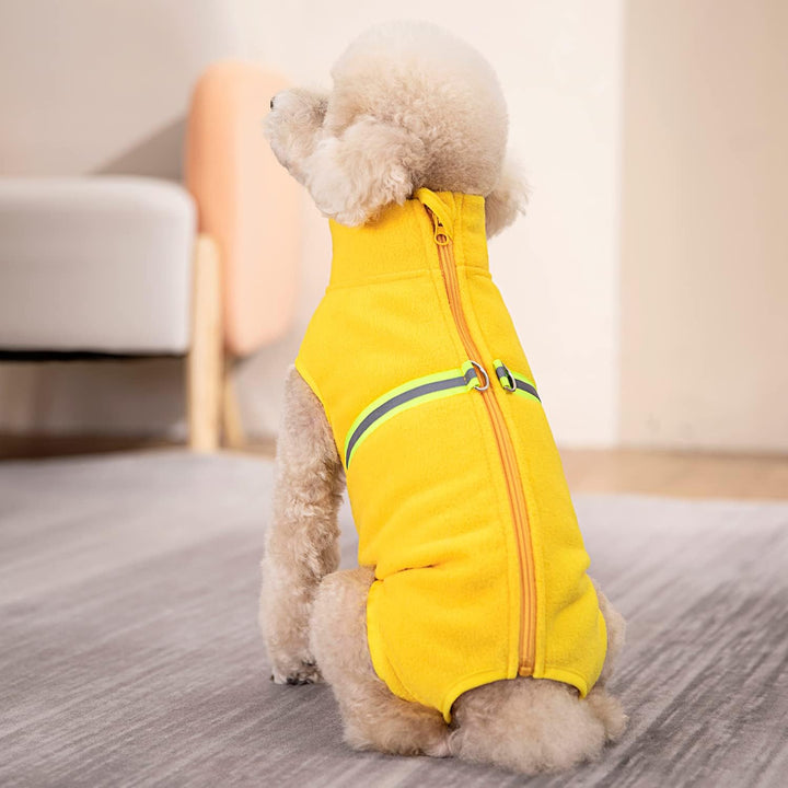 Kleiner Hundepullover, weiches Fleece mit reflektierender Weste, Hunde-Sweatshirt, Welpen-Winterklei