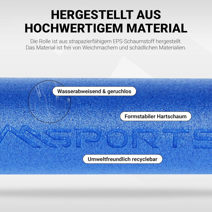 Yoga Rolle Premium | Pilates Rolle - 45 x 15 cm oder 90 x 15 cm - Faszienrolle (Blau, 45 x 15 cm) Bl