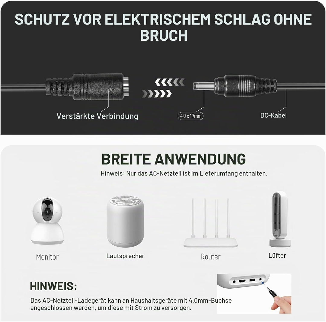Neewer EP 5A AC Netzteil Adapter und DC Koppler Dummy Akkuladegerätset Ersetzt den EN EL14 Akku, kom