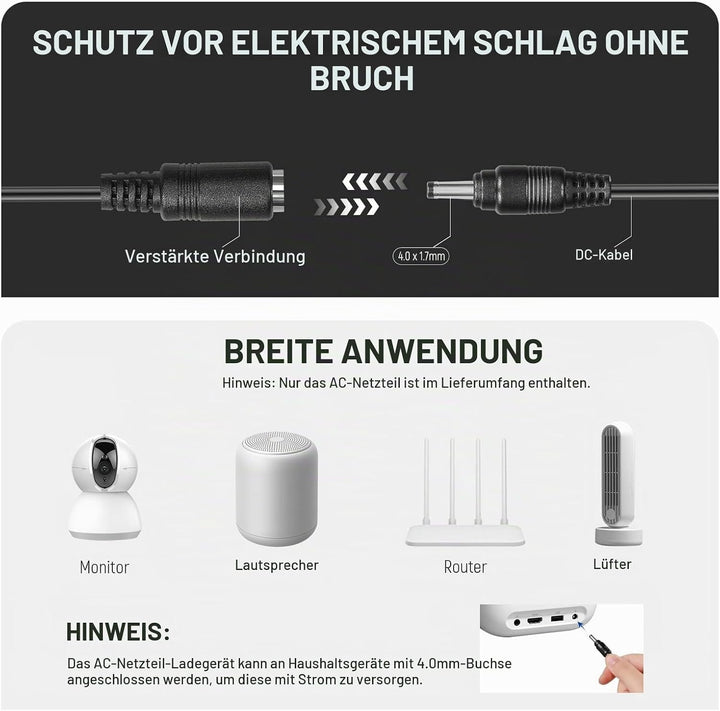Neewer EP 5A AC Netzteil Adapter und DC Koppler Dummy Akkuladegerätset Ersetzt den EN EL14 Akku, kom