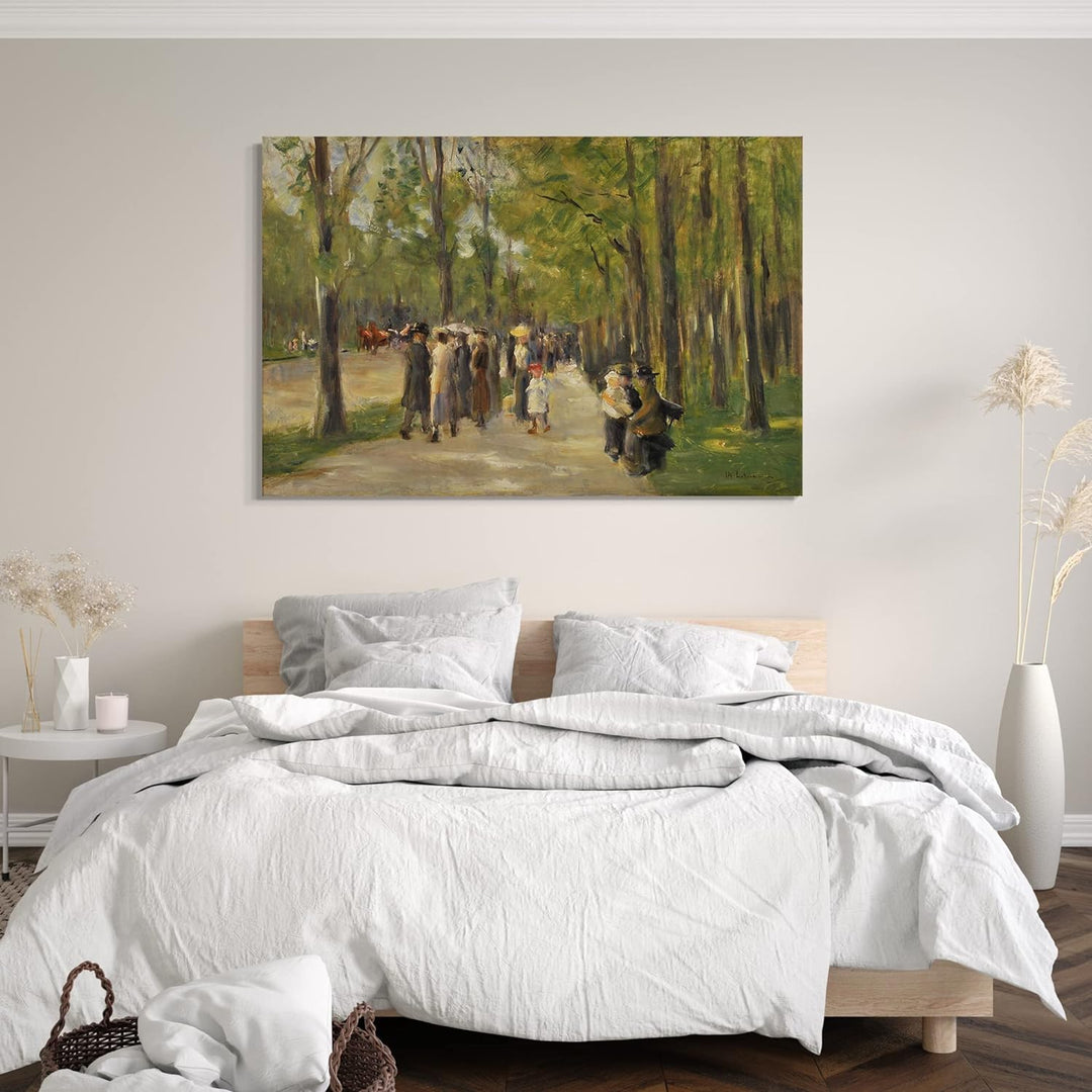 Leinwand (80x60cm): Max Liebermann - Allee im Tiergarten mit Spaziergängern 80x60 cm, 80x60 cm