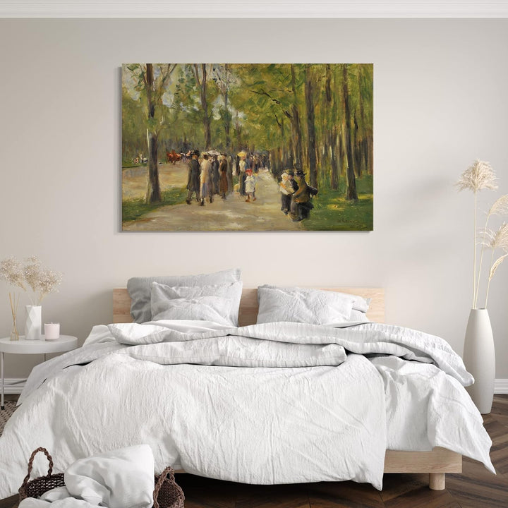 Leinwand (80x60cm): Max Liebermann - Allee im Tiergarten mit Spaziergängern 80x60 cm, 80x60 cm
