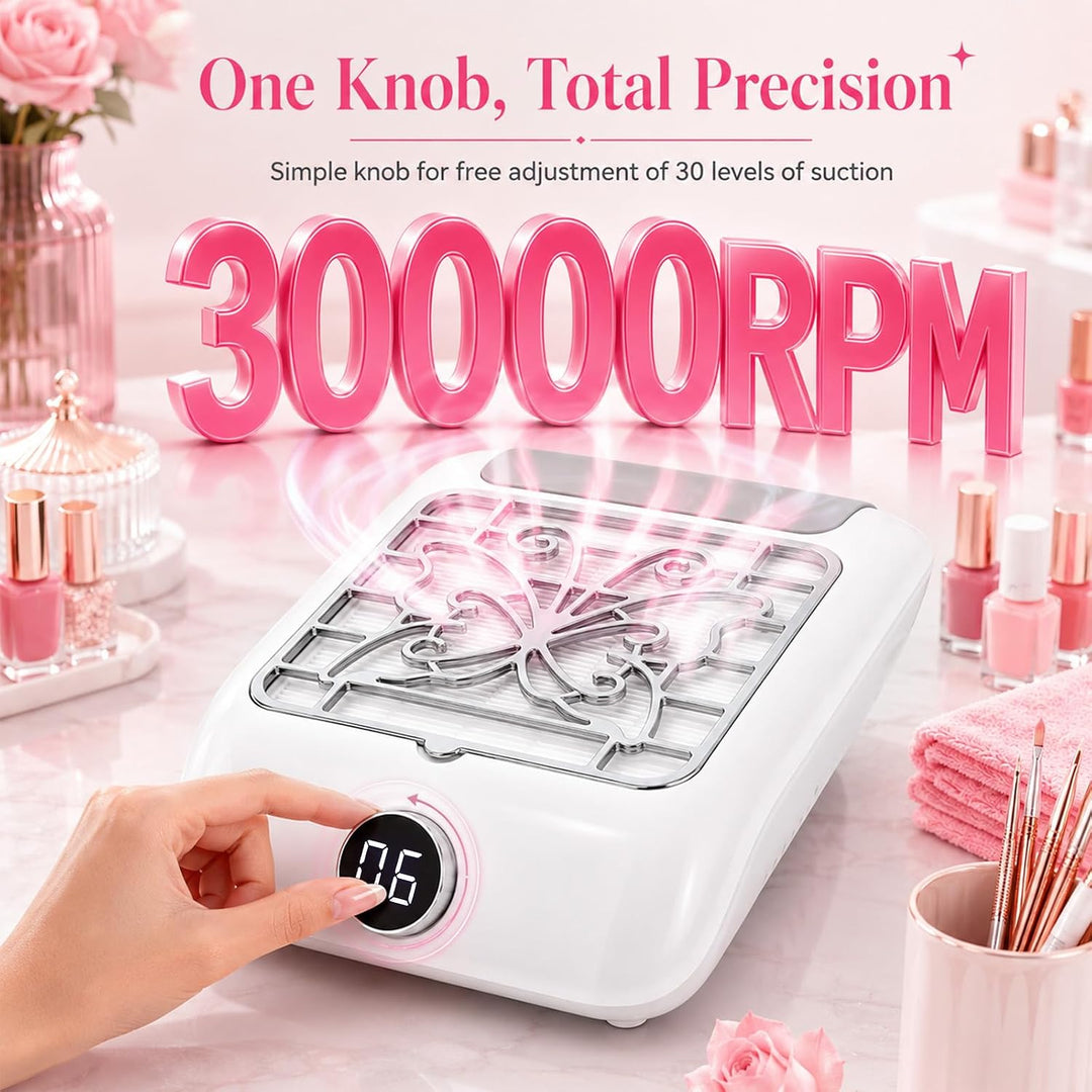 Nagelstaubsauger Leise Turbine Staubabsaugung für Nägel 30000RPM Professionell Staubabsaugung Nagelt