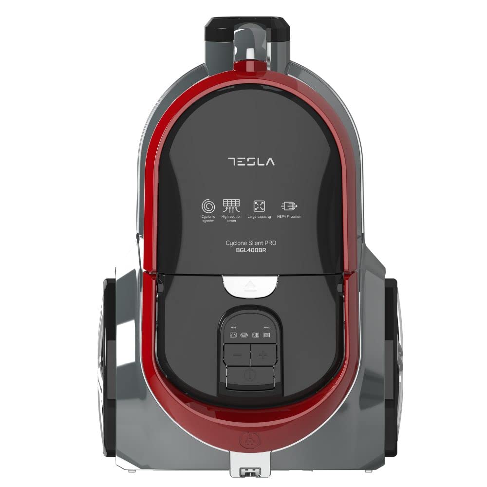 TESLA BGL400BR beutelloser Staubsauger (800 W, Geräuschpegel 72 dB, Arbeitsradius 8 m, waschbarer HE