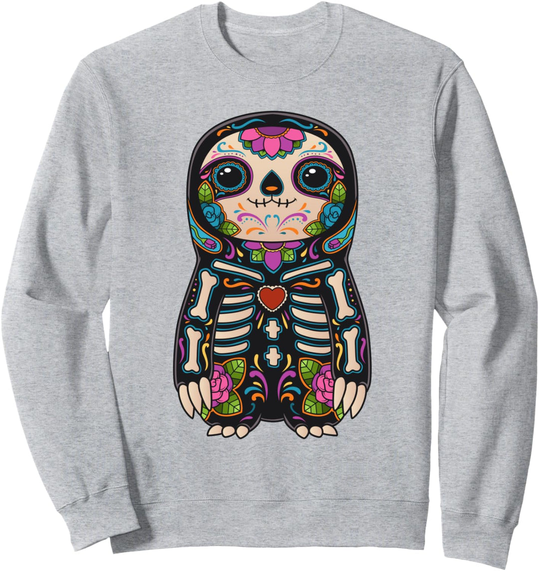 Faultier Zuckerschädel Mexiko Calavera Dia De Los Muertos Sweatshirt