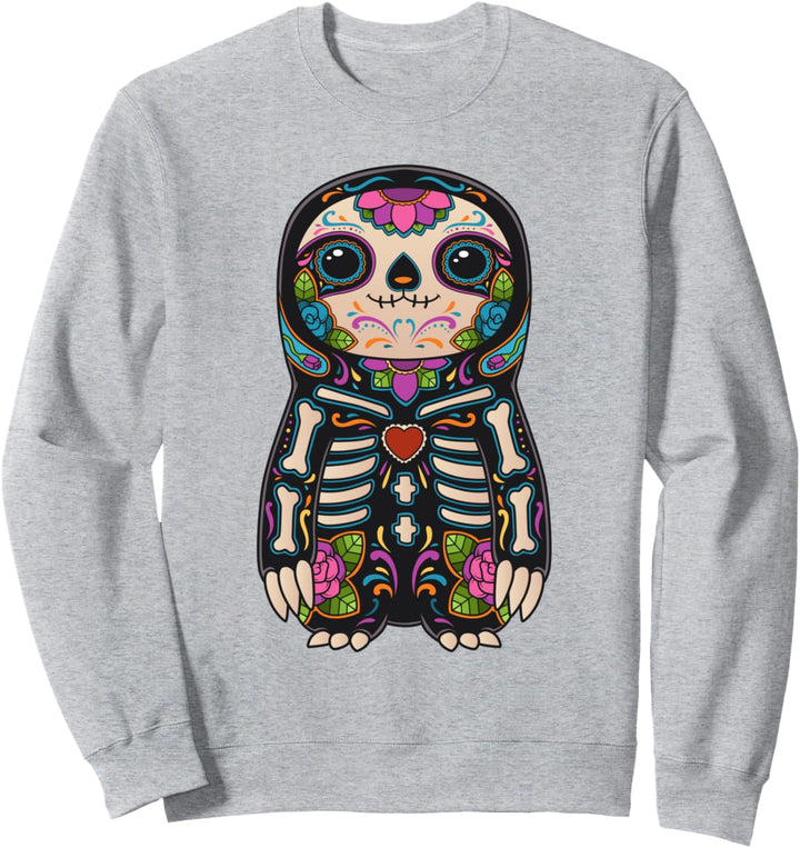 Faultier Zuckerschädel Mexiko Calavera Dia De Los Muertos Sweatshirt