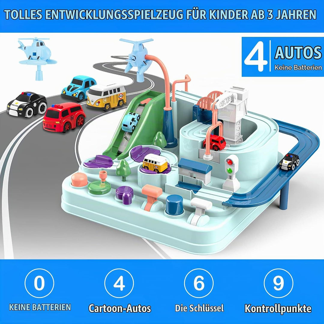 Acemall Auto Abenteuer Spielzeug, Autos Rennstrecken-Spielzeug, Vorschul-pädagogisches und interakti