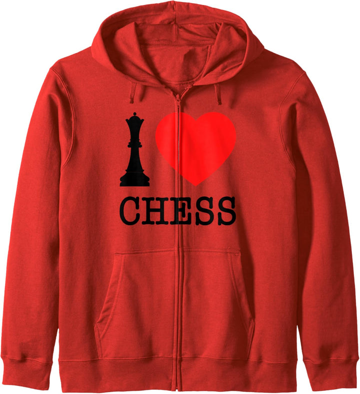 Schach I Love Chess Schachspiel Weisse Dame Ich Liebe Schach Kapuzenjacke