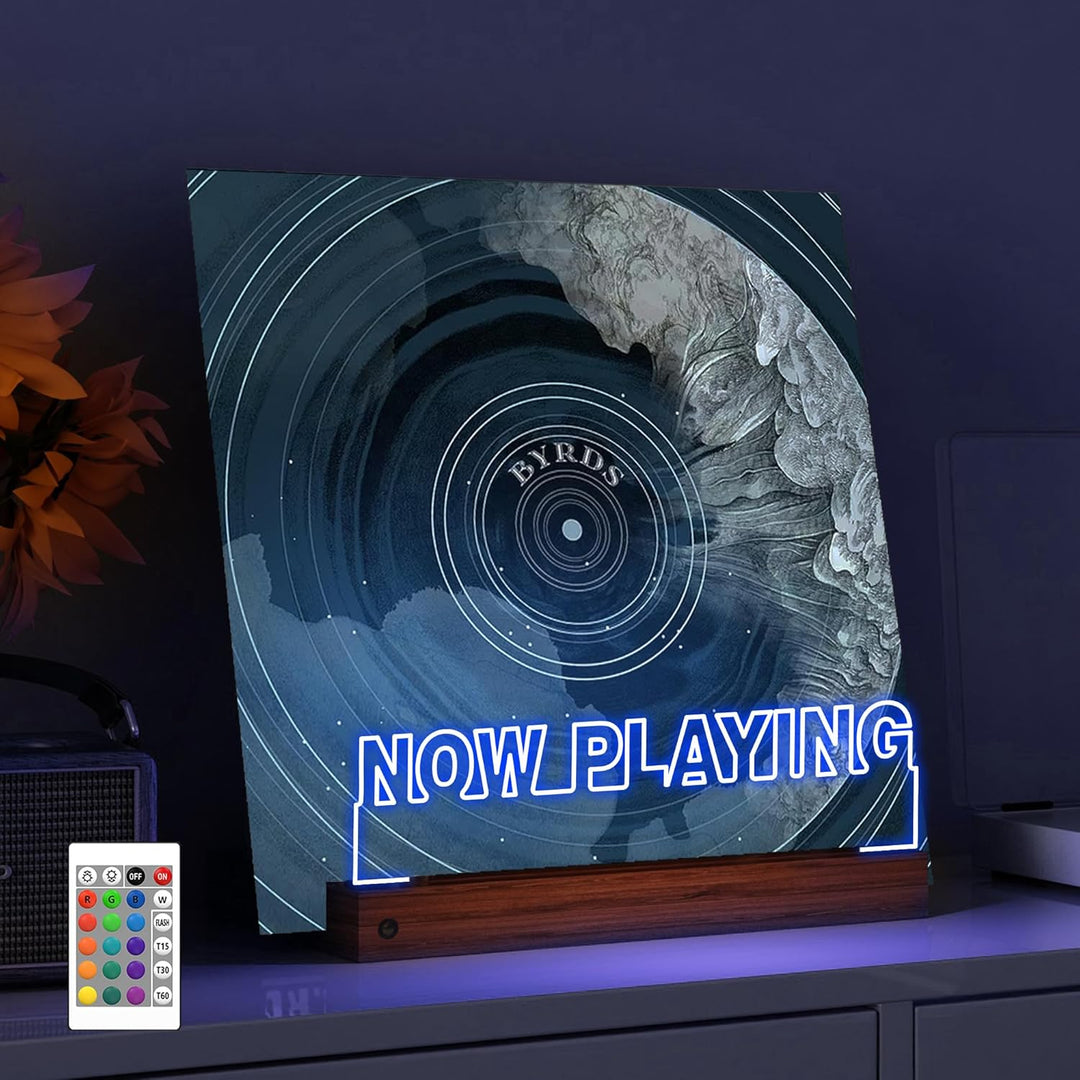 YuanDian Schallplattenständer, Light up Now Playing Vinyl Record Stand mit 16 wechselnden Farbe Lich