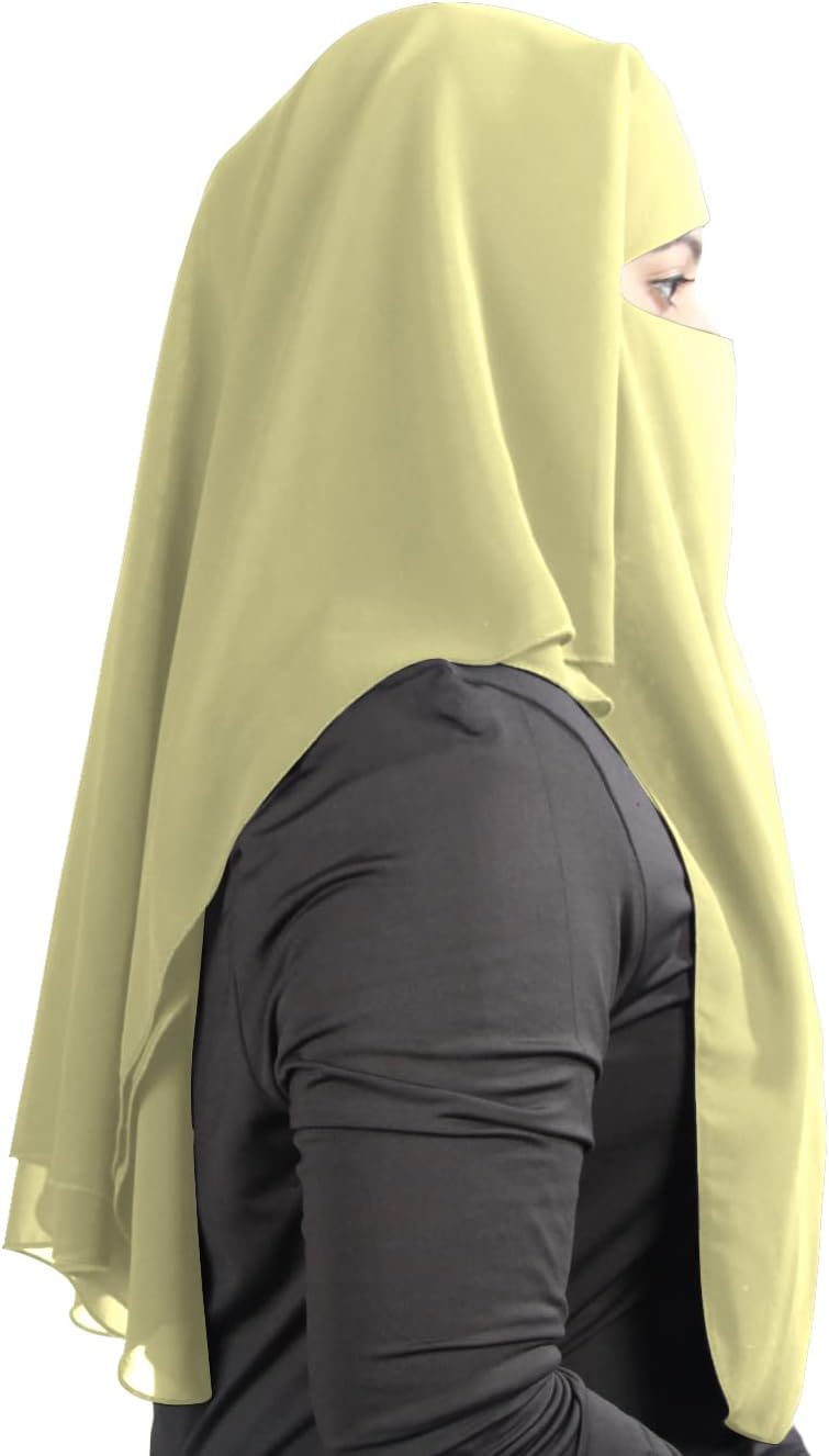 MyBatua 3 Schichten saudi niqab Im atmungsaktiven Georgette, Grosshandelspreis, 1 stk Gesichtsschlei
