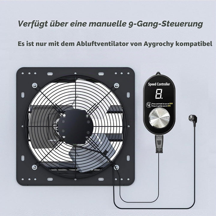 Aygrochy 250mm Abluftventilator industriell, Drehstrom EC Motor Industrie Wandventilator 1280m³/h, B