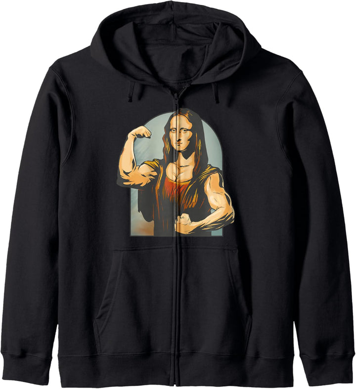 Lifting Mona Lisa - Fitness Bodybuilding Kapuzenjacke