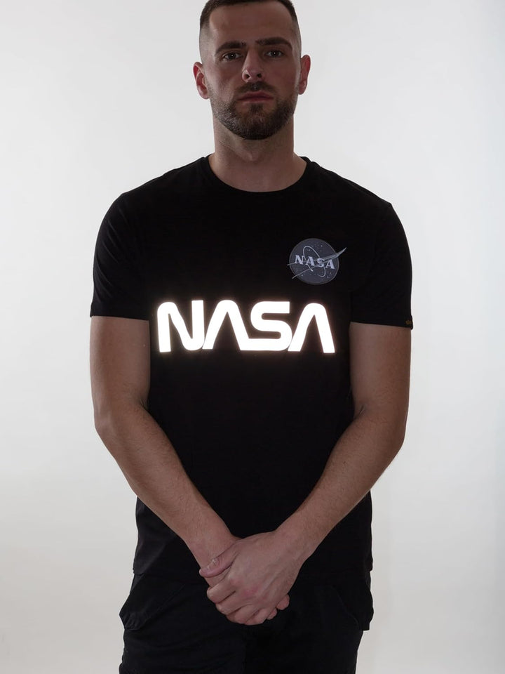 Alpha Industries Herren NASA Reflective T T-Shirt (1er Pack) XXS Schwarz, XXS Schwarz