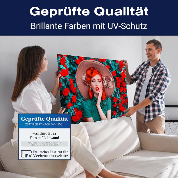 wandmotiv24 Leinwandbild Models, 120x90cm, Querformat, Vintage, Frau, Deko, Bilder auf Leinwand, Wan