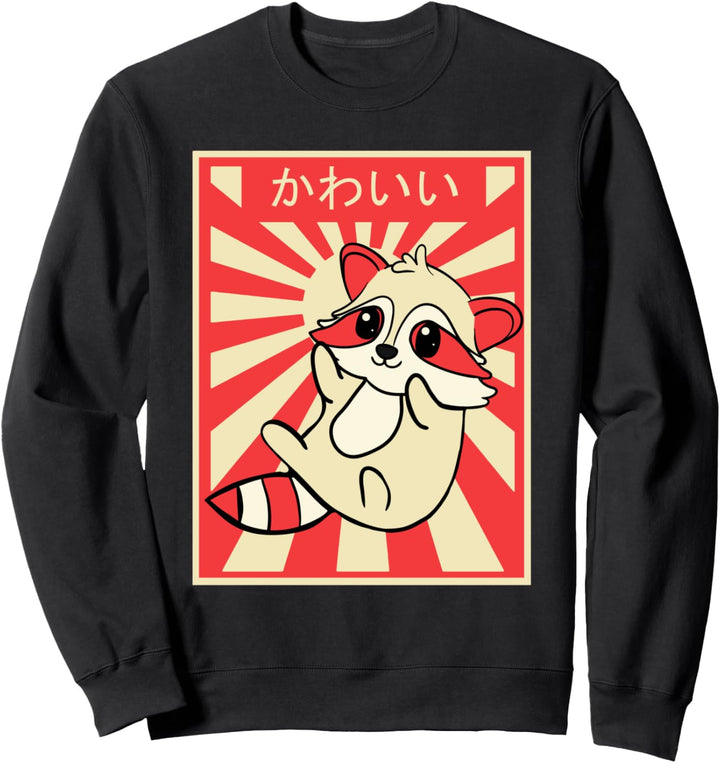 Waschbär Anime Manga Kawaii Japan Sweatshirt