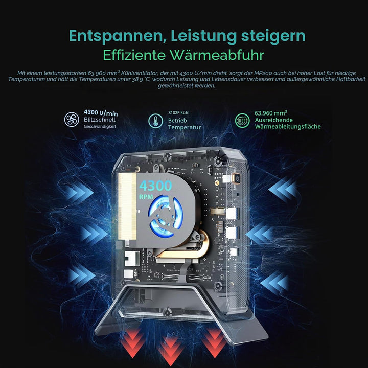 Blackview Mini PC Intel Core i5-12450H(bis zu 4,40GHz), MP200 16GB + 1TB Mini Desktop Computer Windo