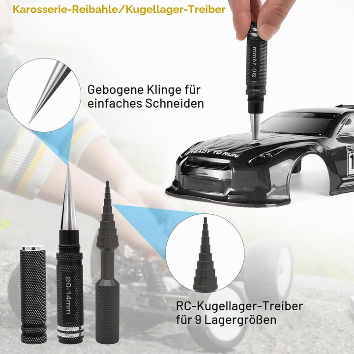 19 in 1 RC Werkzeugsatz, RC Schraubendreher Tools Set Sechskant Sechskantmutter Kreuzschraubendreher