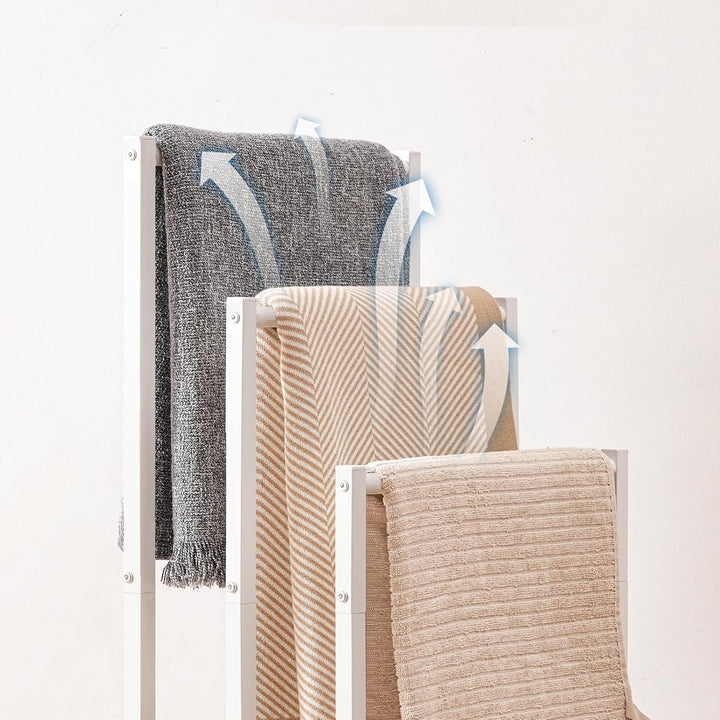 HOOBRO Handtuchständer, Handtuchhalter Freistehend für Badezimmer, Handtuchleiter stehend mit 3 Stan
