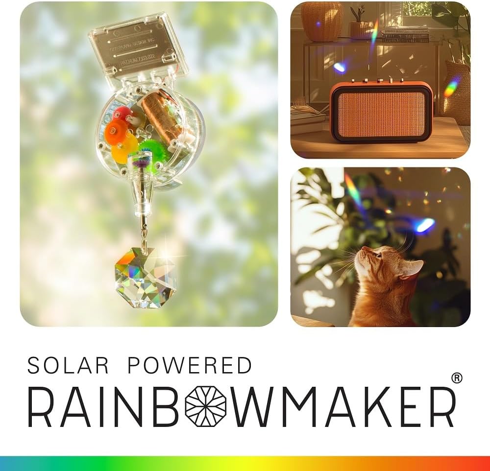 SOLARBETRIEBENER Regenbogen - Macher Zauber Projektor, Rainbow Maker mit Solarantrieb Single, Regenb