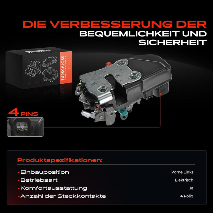 Frankberg Türschloss Stellmotor Vorne Links 4-Polig Kompatibel mit Grand Cherokee II WG WJ Alle Moto