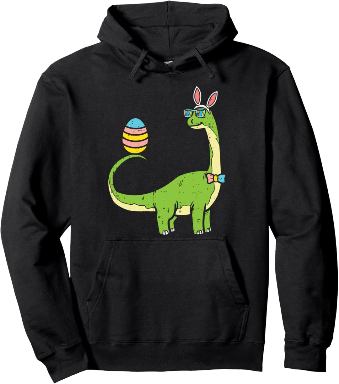 Brontosaurus Bunny Ears Egg Easter Day Dinosaur Dino Boys Pullover Hoodie