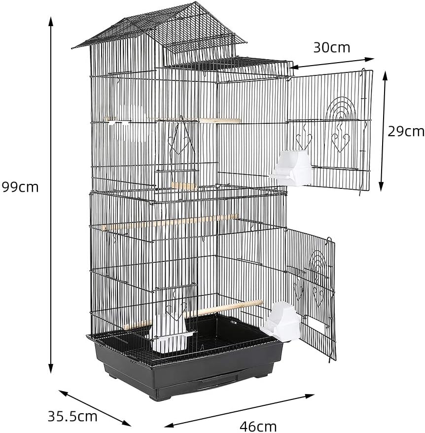 YIZHE VogelkäfigVogelvoliereVoliereVogelhausPapageienkäfigTierkäfigKäfigSittichkäfigVogelmit Holzsta