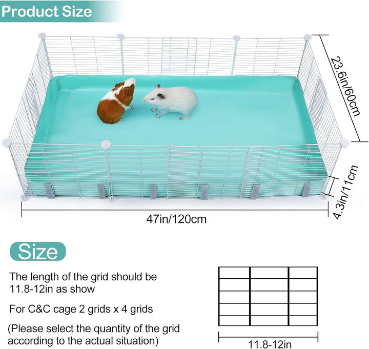 Meerschweinchen Käfigeinlage wasserdicht mit Klett – Wiederverwendbare Kaninchen Unterlage mit Tarp-