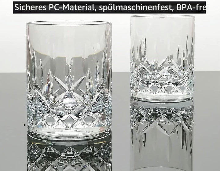 VEILEDGEM [Look like Glass 266 ml Set of 6 Tritan Plastic Drinking Glasses Dishwasher Safe BPA Free