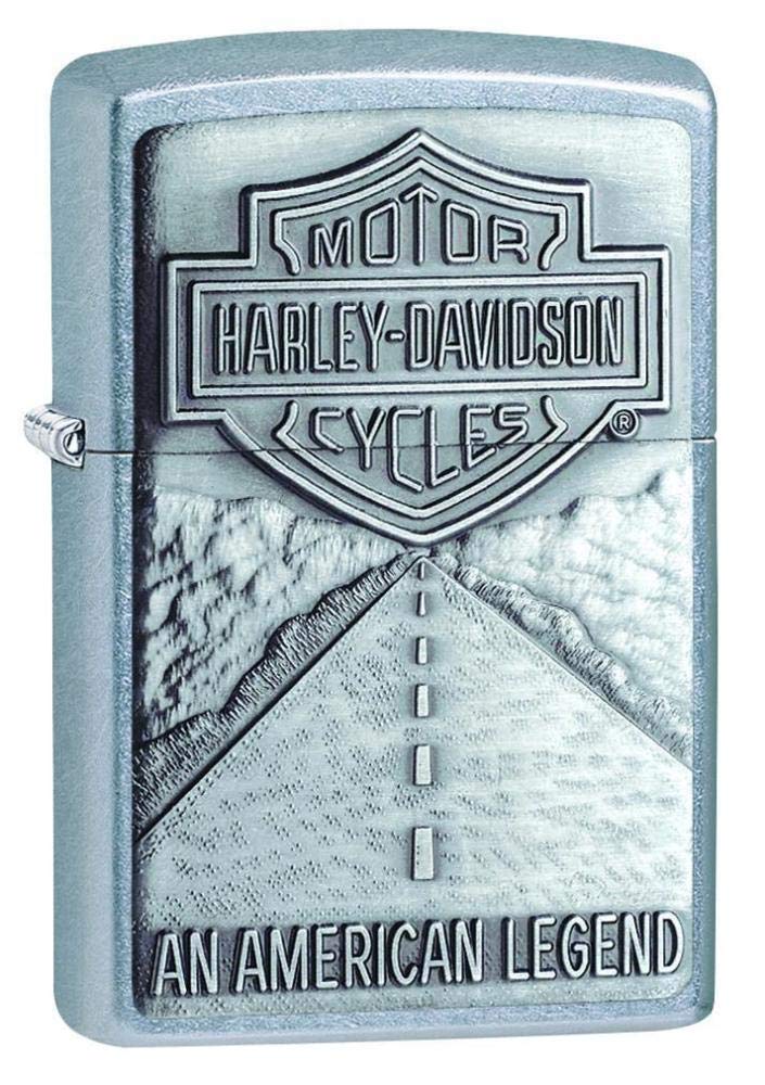Zippo 1.330.014 Feuerzeuge Harley-Davidson American Legend Emblem - Chrom gebürstet