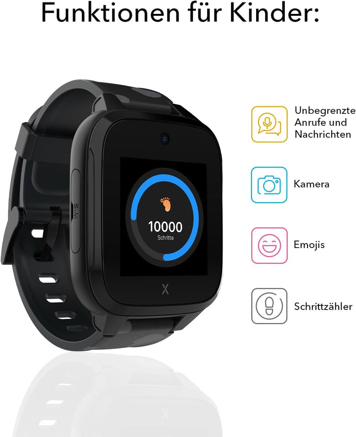 XPLORA XGO 3 - wasserdichte Telefon Uhr für Kinder - 4G, Anrufe, Nachrichten, Schulmodus, SOS-Funkti