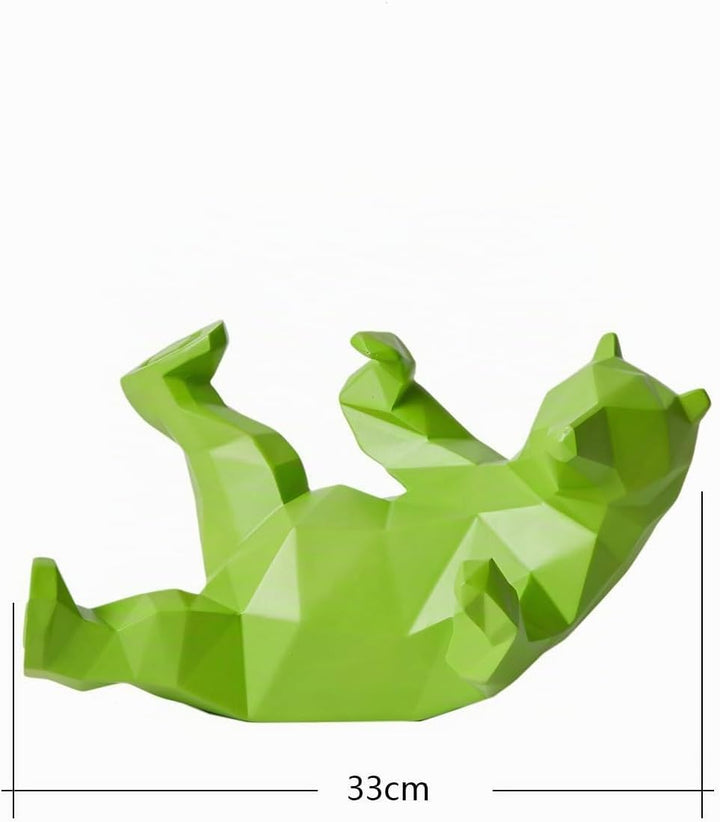 NENBOLEC Modern Skulptur Dekor Bär Statue Wohnzimmer Kunst Arts Polyresin Geschenk Grün 25cm, Grün