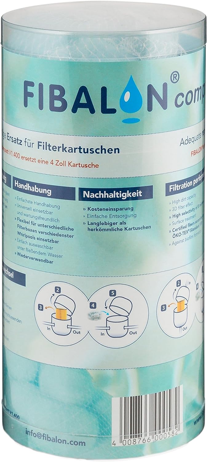 well2wellness 6 x FIBALON COMPACT Tube 50g - Hochwirksames Filtermaterial für Pool, Whirlpool, Jakuz
