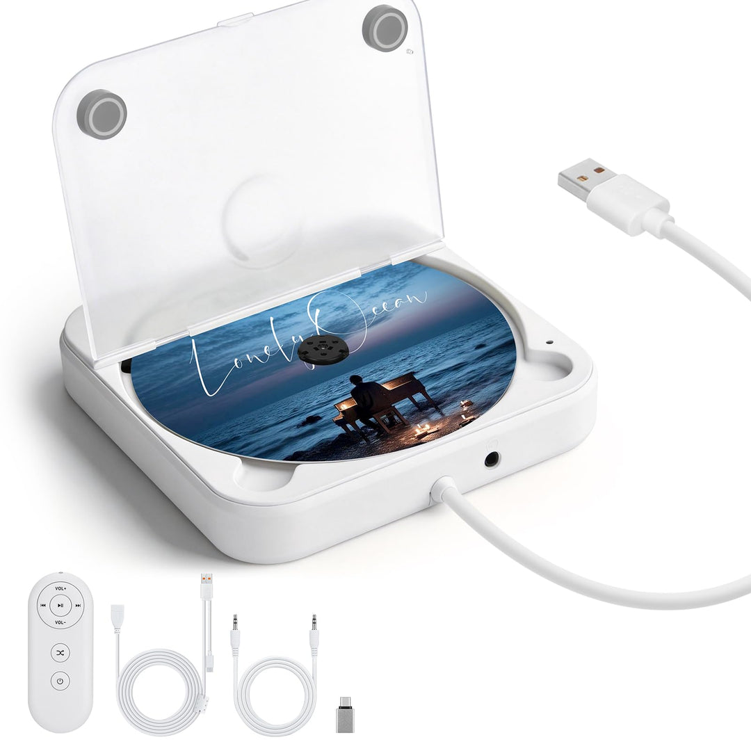 Tragbarer Auto-CD-Player mit USB-/AUX-Anschluss, MYPIN Externer CD-Player Kompatibel mit Autoradio,