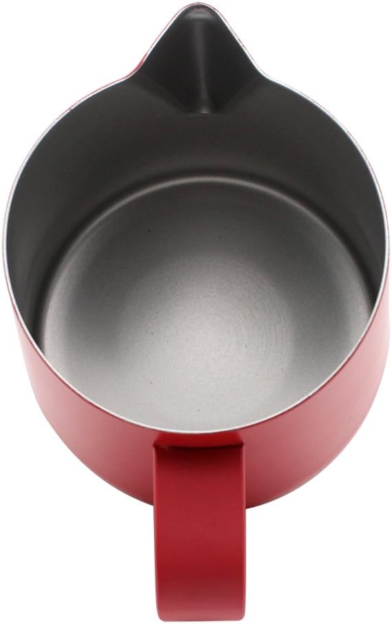 Edelstahl Pitcher Krug Milch Schaumbecher Geeignet Für Kaffee Latte Und Schäumende Milch 350ml Rot 3