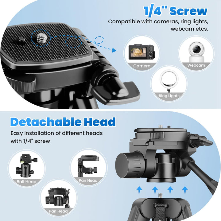 JOILCAN Stativ Kamera 81"/206cm, Upgrade Schwanenhals Handy Stativ mit Fernauslöser & Handyhalterung