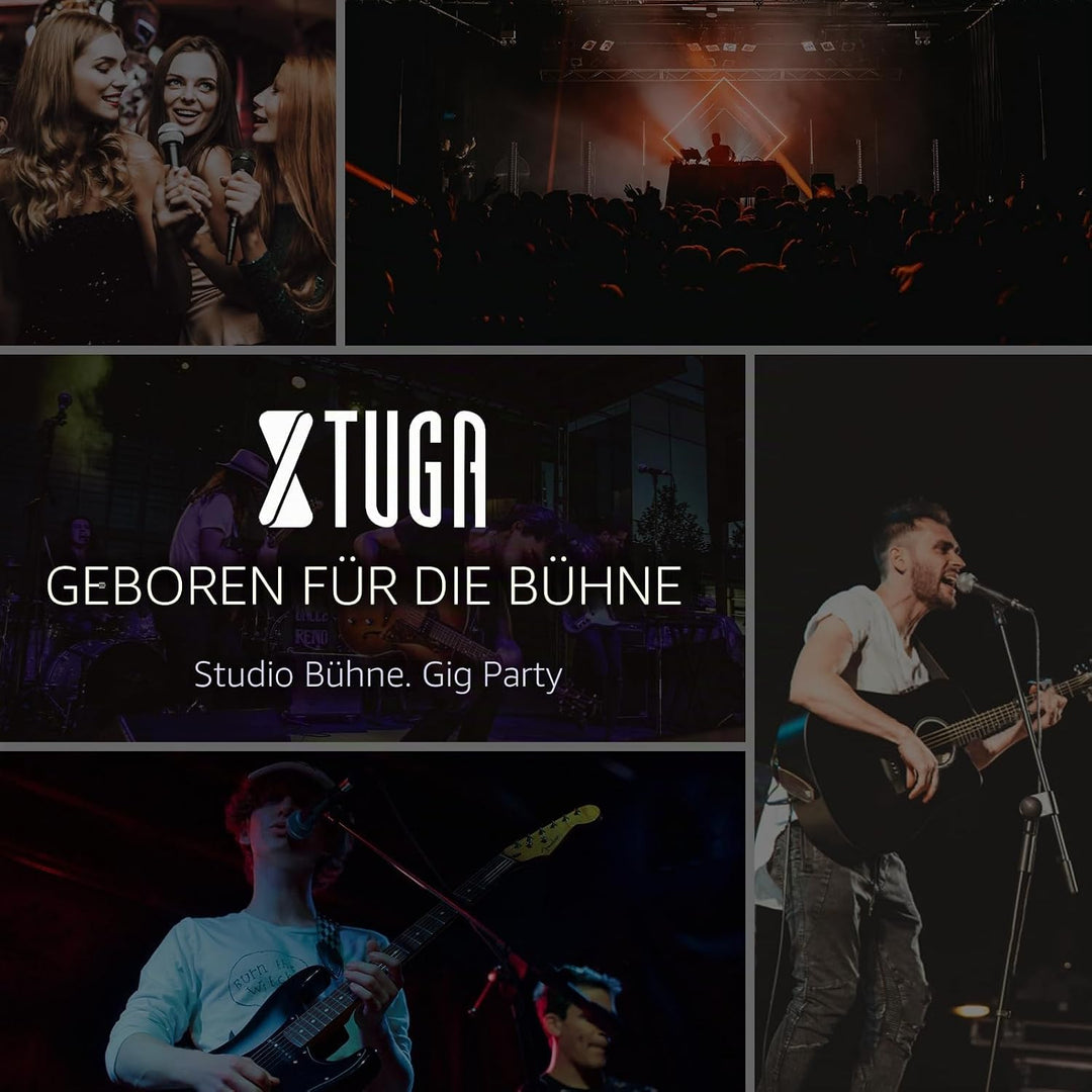 XTUGA Kabellose in-Ear-Rückgabesysteme mit Kopfhörertyp für Bühne und Gitarre, 4 Empfänger mit 2 Kan