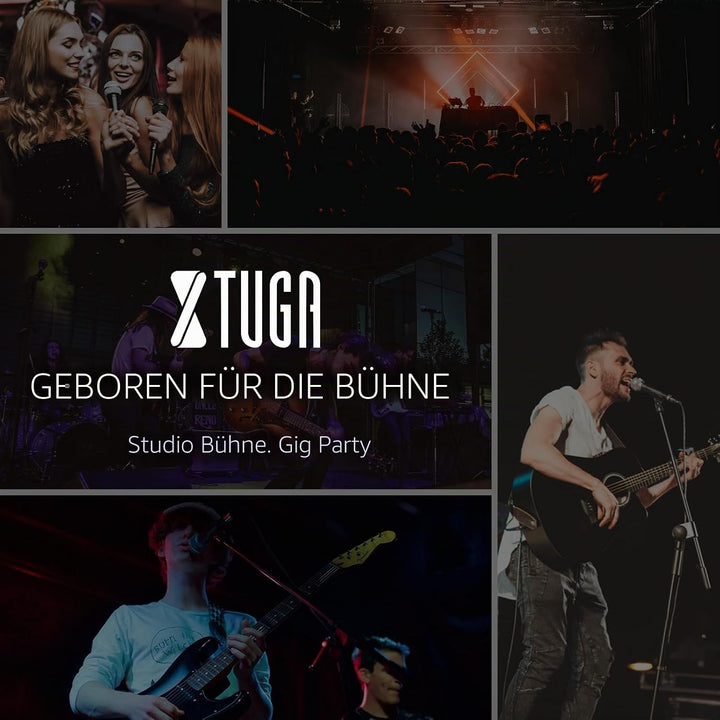 XTUGA Kabellose in-Ear-Rückgabesysteme mit Kopfhörertyp für Bühne und Gitarre, 4 Empfänger mit 2 Kan
